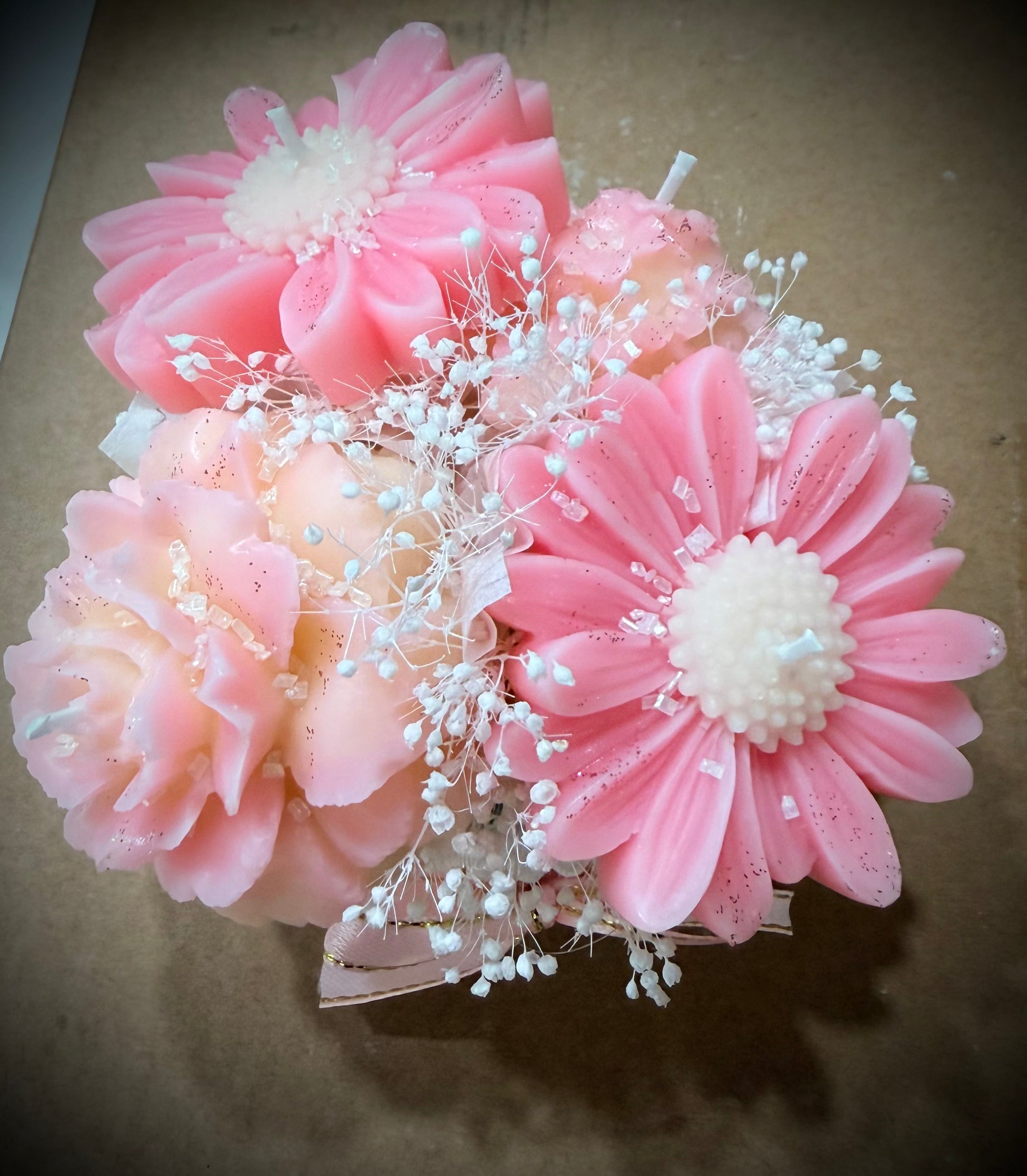 Bouquet de velas en maceta