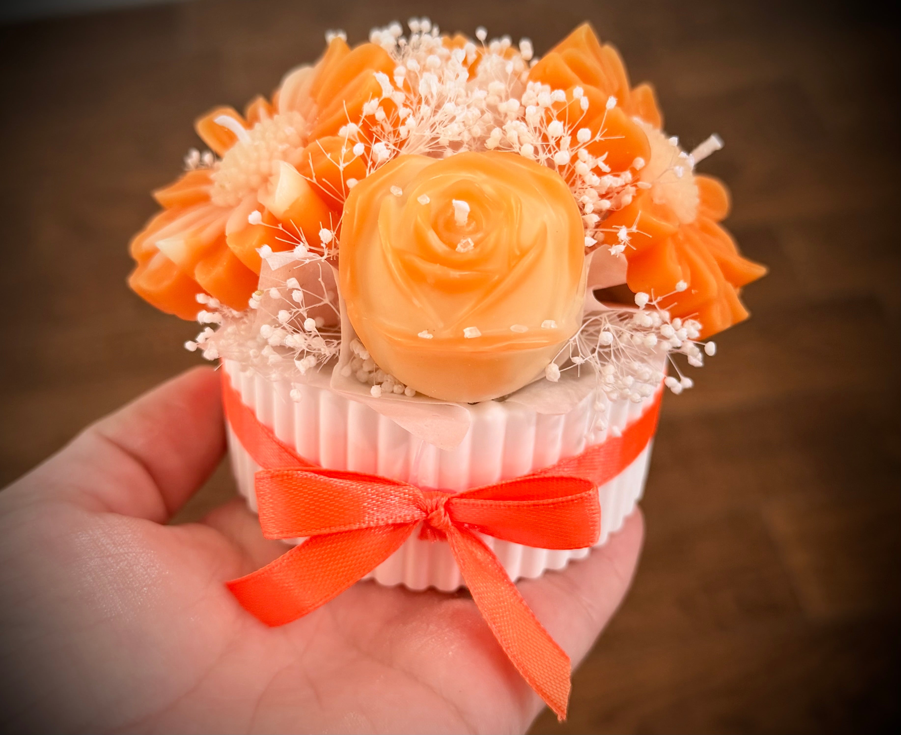 Bouquet de velas en maceta